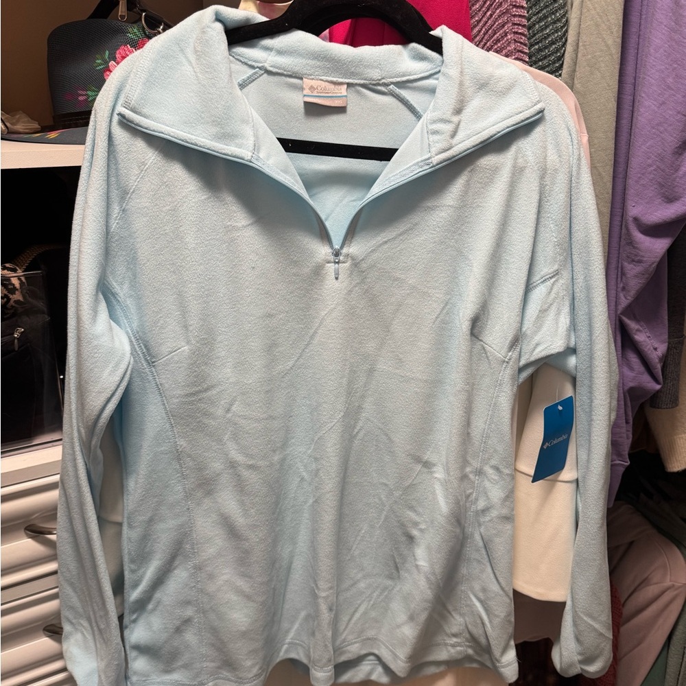 Columbia Light Blue Women's Fleece 1/2 Zip Pullover
